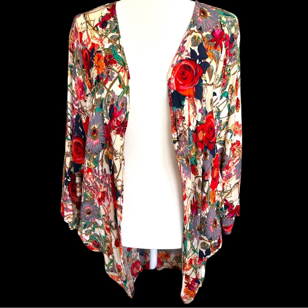 Trend Shop‎ Floral boho open front Kimono - Women’s Size Small